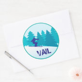 Sticker Rond Cercle Vail Snow Skiing (Enveloppe)