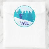 Sticker Rond Cercle Vail Snow Skiing (Sac)