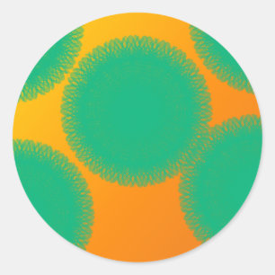 Sticker Rond cercle vert en orange jaunâtre
