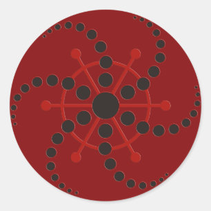 Sticker Rond cercle VII de culture rouge foncé
