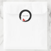 Sticker Rond Cercle zen avec Cardinal de Noël (Sac)