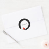 Sticker Rond Cercle zen avec Cardinal de Noël (Enveloppe)