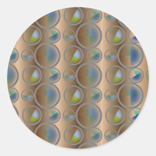 Sticker Rond Cercles Abstraits (Devant)