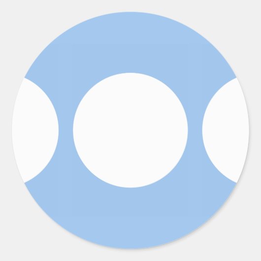Sticker Rond Cercles blancs sur bleu clair (Devant)