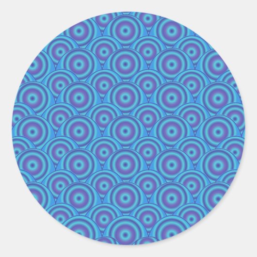 Sticker Rond Cercles bleu et violet Amusez-vous en bleu ! Inséa (Devant)