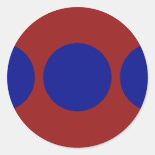 Sticker Rond Cercles bleus sur l'autocollant rouge