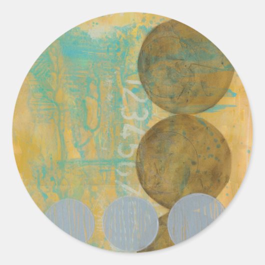 Sticker Rond Cercles Brown et gris foncés avec des nombres (Devant)