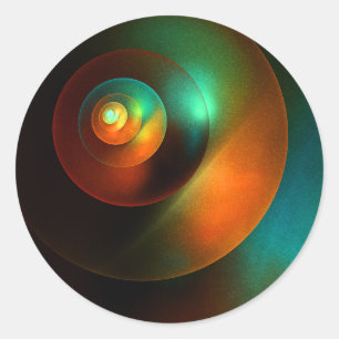 Sticker Rond Cercles colorés Motif d'art Abstrait moderne #18