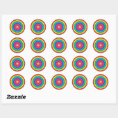 Sticker Rond cercles concentriques cible colorée (Feuille)