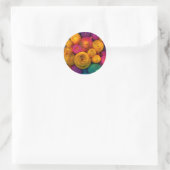Sticker Rond Cercles concentriques multicolores texture abstrai (Sac)