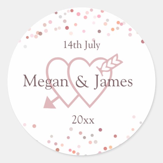 Sticker Rond Cercles Confetti Roses (Devant)