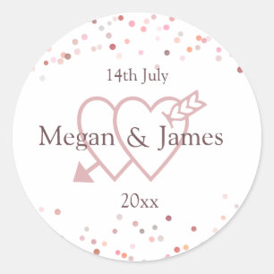 Sticker Rond Cercles Confetti Roses