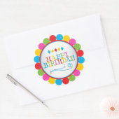 Sticker Rond Cercles d'anniversaire heureux en couleur (Enveloppe)