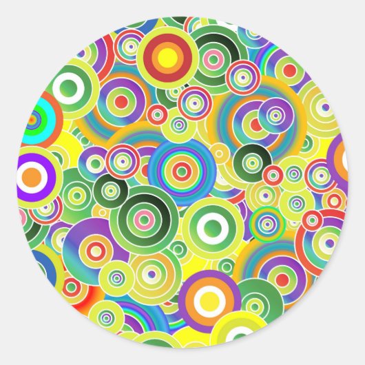 Sticker Rond Cercles de couleurs (Devant)