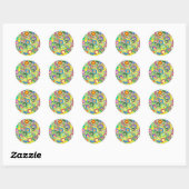 Sticker Rond Cercles de couleurs (Feuille)