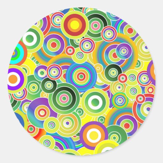 Sticker Rond Cercles de couleurs (Devant)