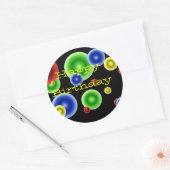 Sticker Rond Cercles de joyeux anniversaire (Enveloppe)