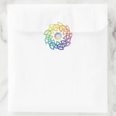 Sticker Rond Cercles de nouage arc-en-ciel celtique (Sac)