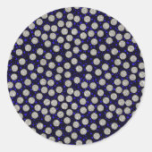 Sticker Rond Cercles de Parties scintillant en argent et points (Devant)