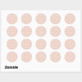 Sticker Rond Cercles d'or et rose rougissant moderne tendance (Feuille)