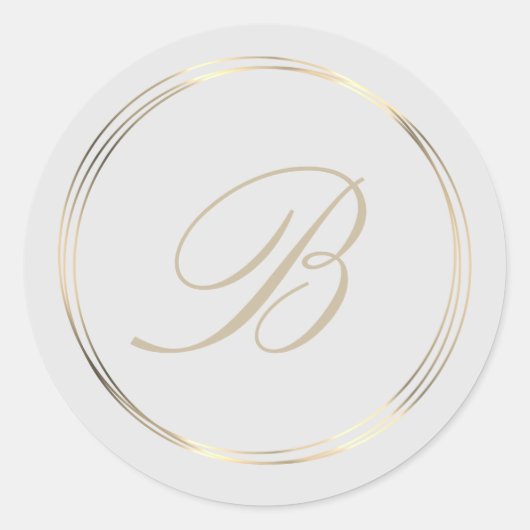 Sticker Rond Cercles d'or Monogramme Classé (Devant)