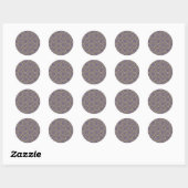 Sticker Rond Cercles dorés et taupe rustique violet moderne ten (Feuille)