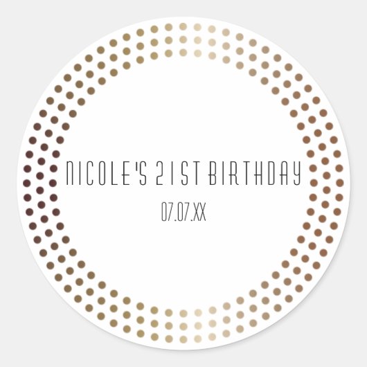 Sticker Rond Cercles dorés pointillés Points modernes Favoriser (Devant)