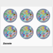 Sticker Rond Cercles géométriques en mosaïque (Feuille)
