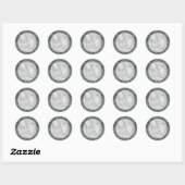 Sticker Rond cercles gris modèle (Feuille)