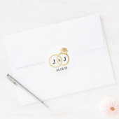Sticker Rond Cercles Mariages Chic Faux Gold Foil (Enveloppe)