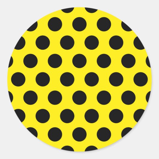 Sticker Rond Cercles noirs sur Arrière - plan jaune (Devant)