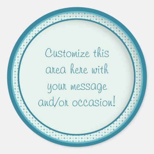 Sticker Rond Cercles/points turquoises (1) (Devant)