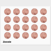 Sticker Rond Cercles Rose Doré Brillants Luxe Étincelant Rose (Feuille)