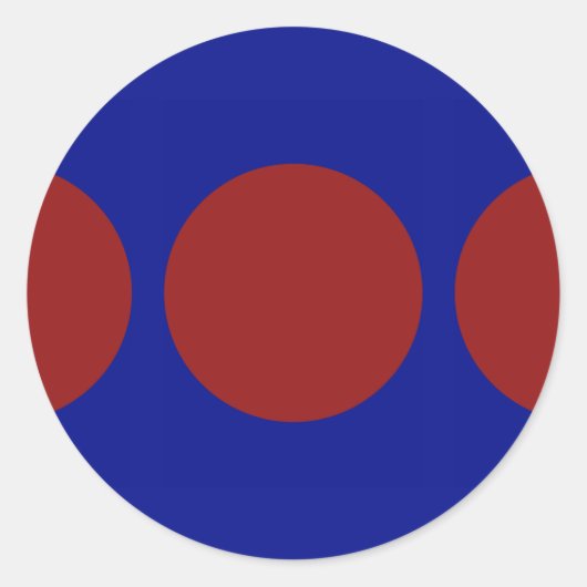 Sticker Rond Cercles rouges en bleu (Devant)