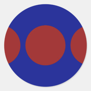 Sticker Rond Cercles rouges sur le bleu