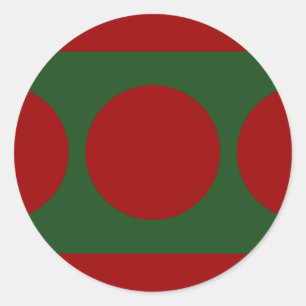 Sticker Rond Cercles rouges sur vert