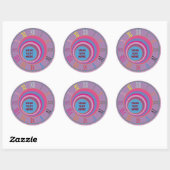 Sticker Rond Cercles tourbillonnants en forme de poule sur mesu (Feuille)