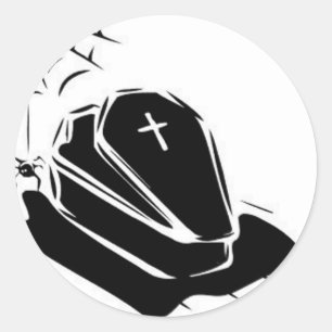 Sticker Rond Cercueil de vampire