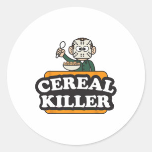 Sticker Rond Cereal Killer Food Pun Humour Costume Amusant Hall