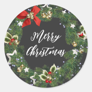 Sticker Rond Céréales de Noël personnalisées Joyeux Cas de Noël