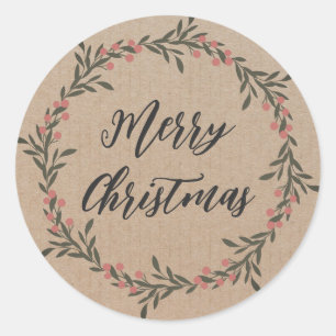 Sticker Rond Céréales de Noël personnalisées Joyeux Cas de Noël