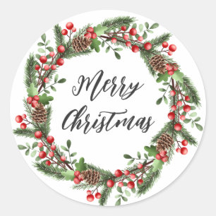 Sticker Rond Céréales de Noël personnalisées Joyeux Cas de Noël