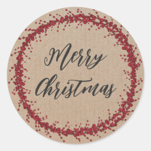 Sticker Rond Céréales de Noël personnalisées Joyeux Cas de Noël