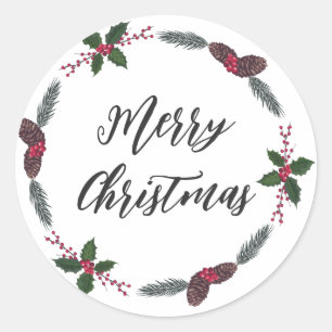 Sticker Rond Céréales de Noël personnalisées Joyeux Cas de Noël