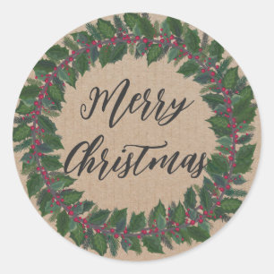 Sticker Rond Céréales de Noël personnalisées Joyeux Cas de Noël