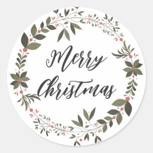 Sticker Rond Céréales de Noël personnalisées Joyeux Cas de Noël