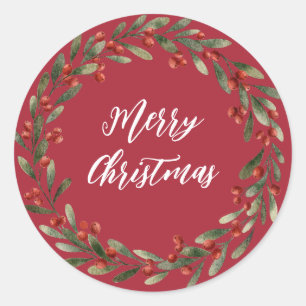 Sticker Rond Céréales de Noël personnalisées Joyeux Cas de Noël
