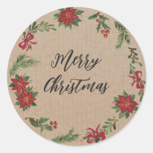 Sticker Rond Céréales de Noël personnalisées Joyeux Cas de Noël
