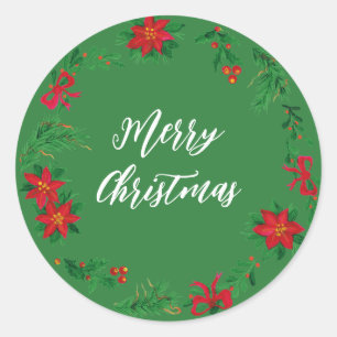 Sticker Rond Céréales de Noël personnalisées Joyeux Cas de Noël