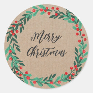 Sticker Rond Céréales de Noël personnalisées Joyeux Cas de Noël
